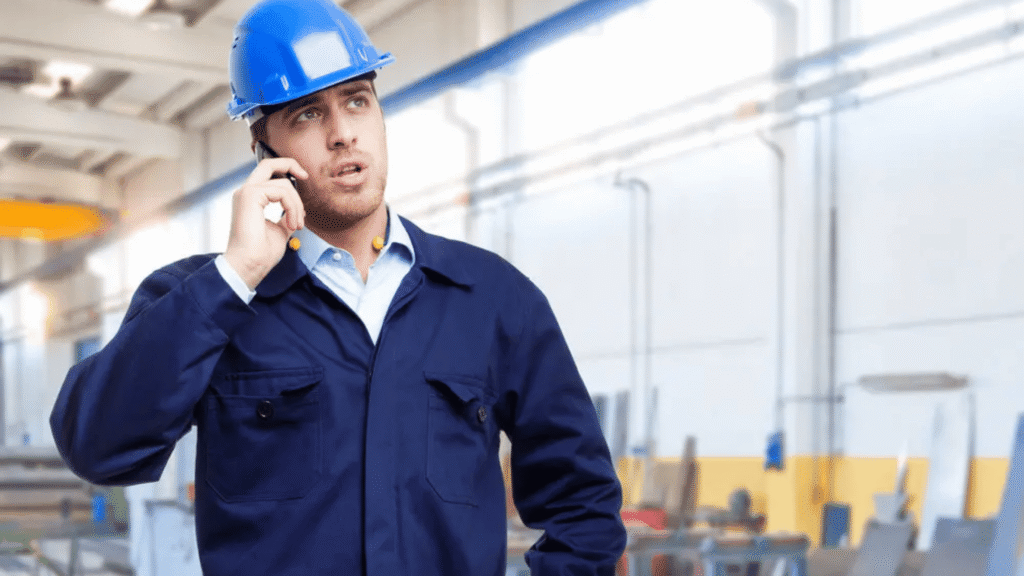 Engineer Talking On The Phone To A Call Out