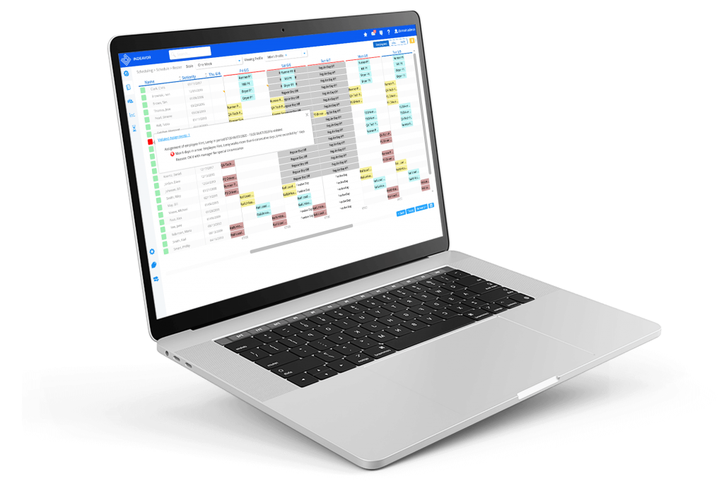 Laptop Running Indeavor's Scheduling Software