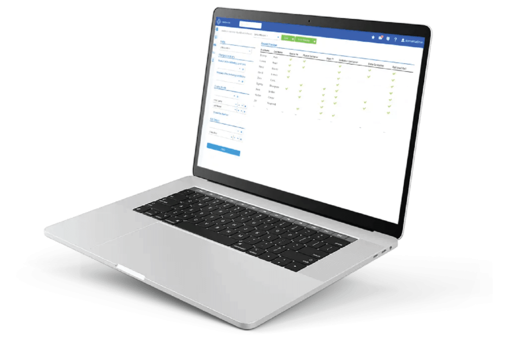 Laptop Running The Indeavor Scheduling Software