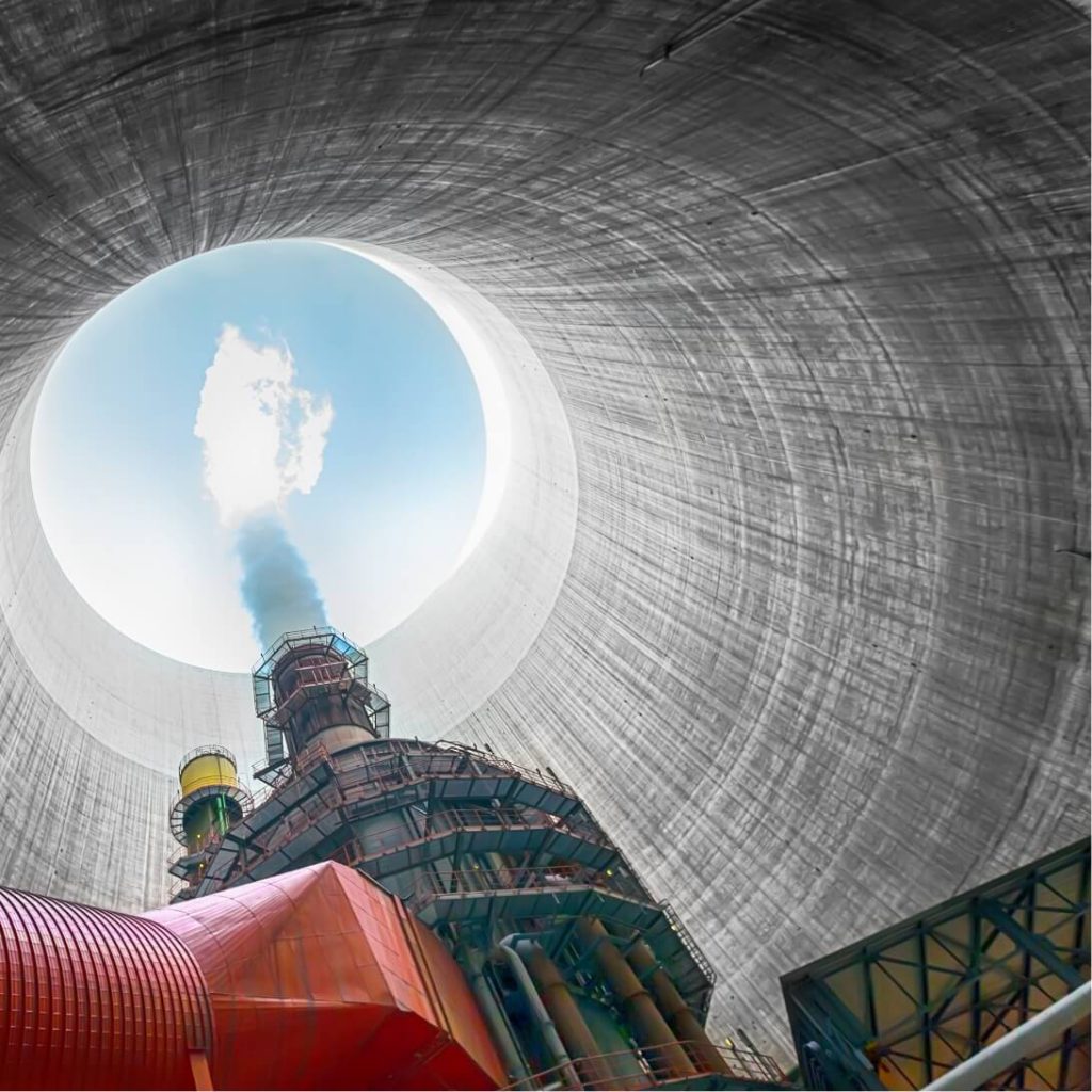 Inside of a Nuclear Reactor Looking From the Bottom Up