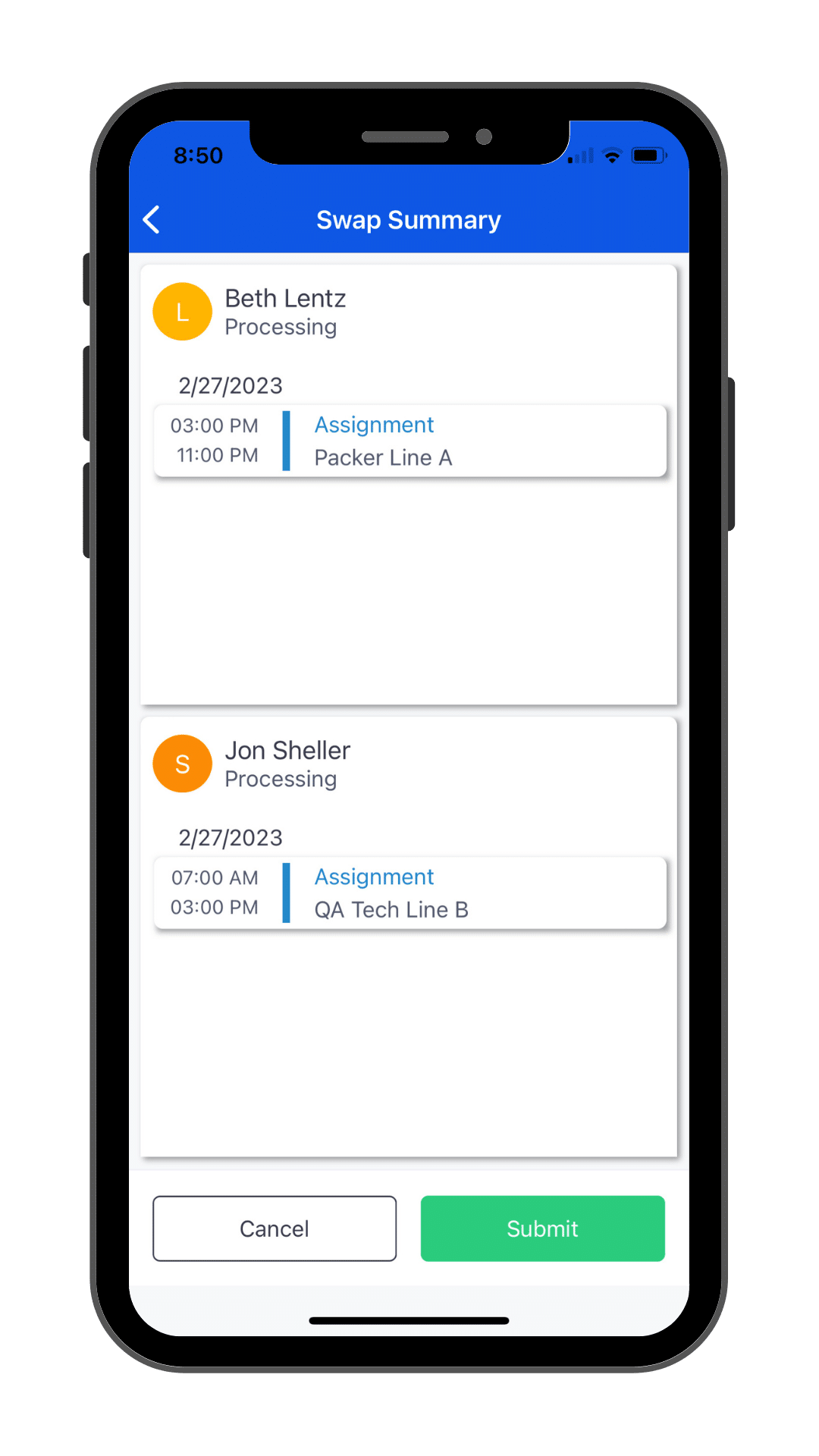 Swap Summary