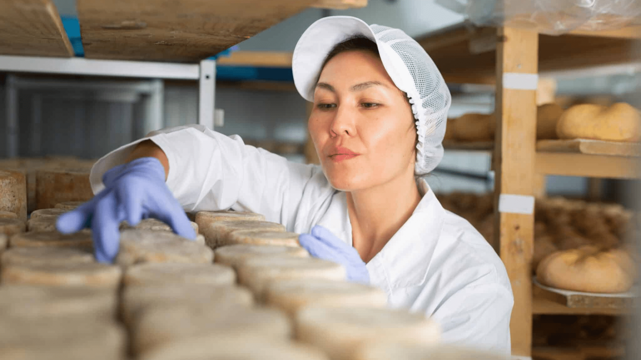 Professional,woman,cheesemaker,checking,aging,process,of,hard,goat,cheese,workforce Strategies
