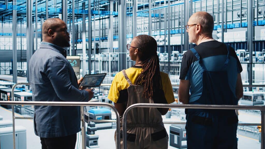 Workforce forecasting, plant manager with employees