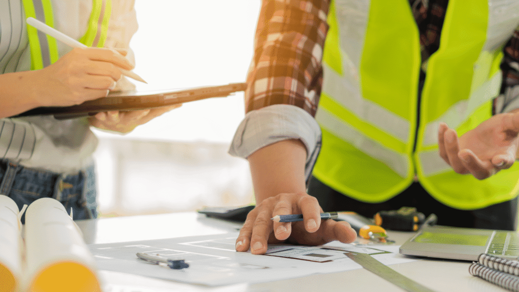 Two Manufacturing Engineers Working On Change Management