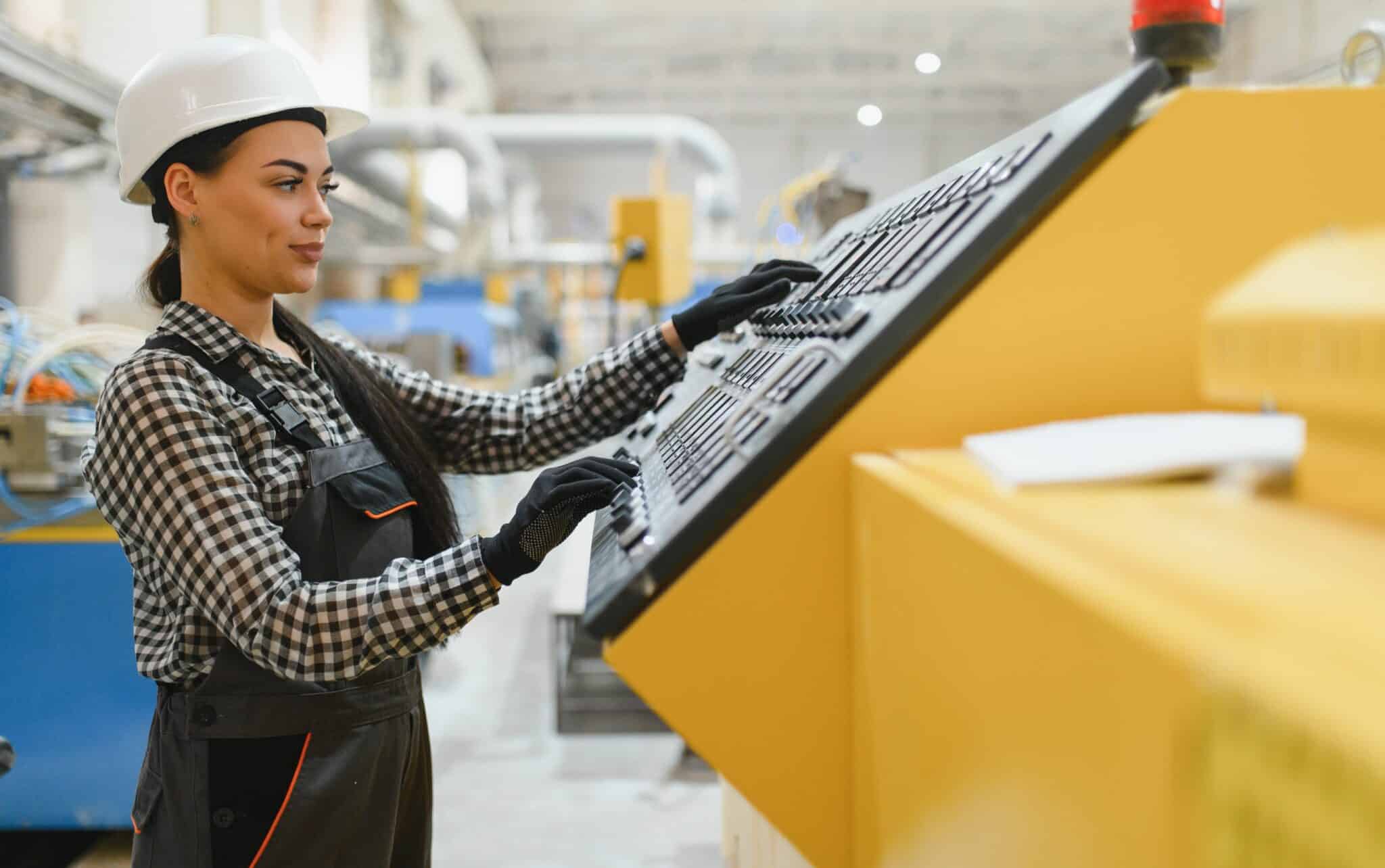 Woman Operating Machinery Demonstrating Core Competencies