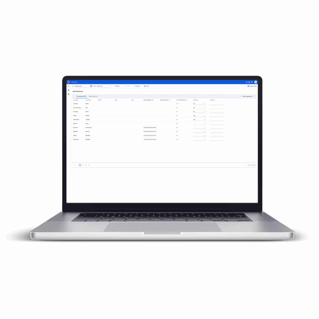 Finalize Call Out Laptop