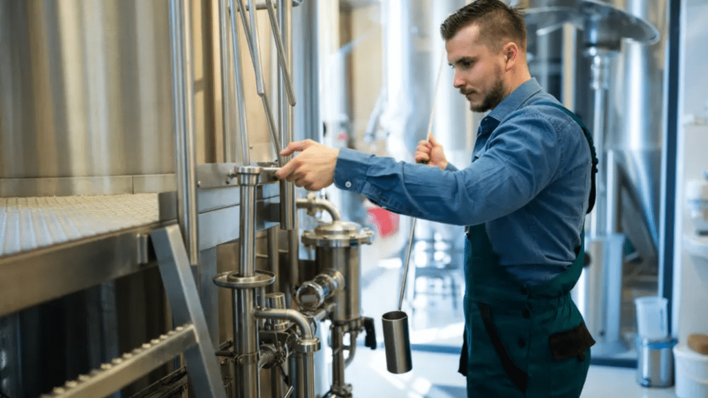 Industrial Worker Operating Machinery Scheduling Gaps
