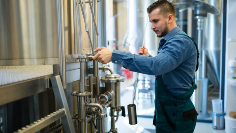 Industrial Worker Operating Machinery Scheduling Gaps