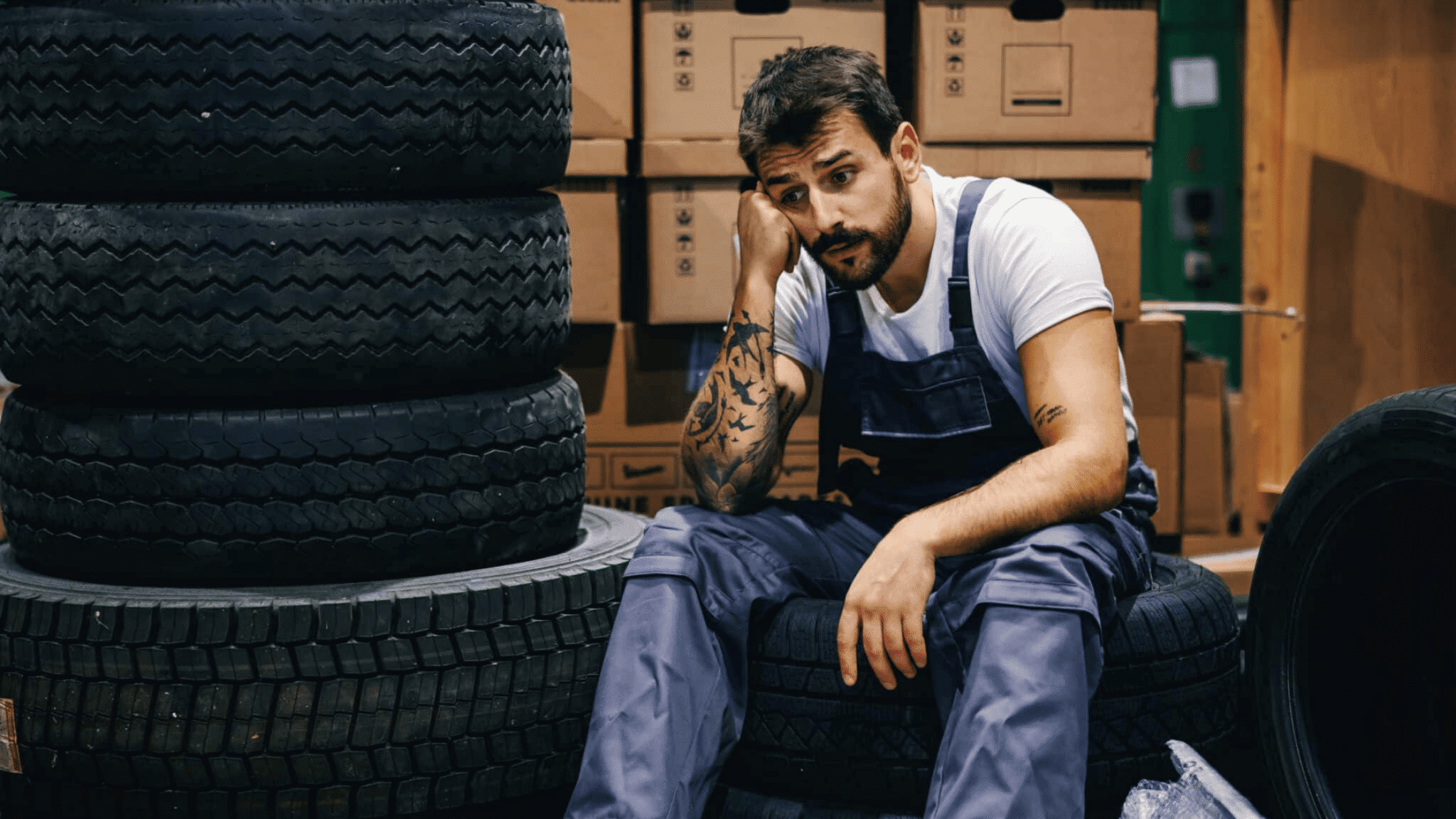 What Challenges Do Underutilized Workers Face Bored Employee Sitting On Tires