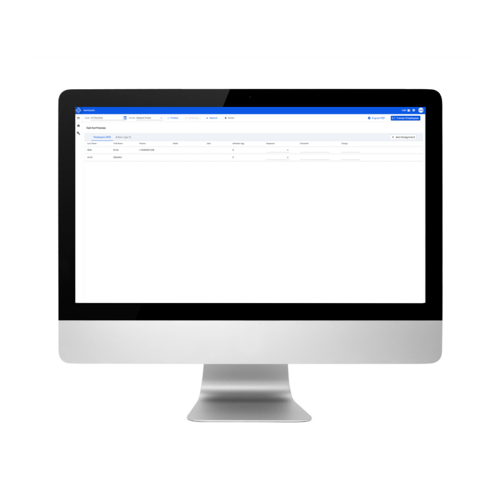 Connect Call Out List Desktop