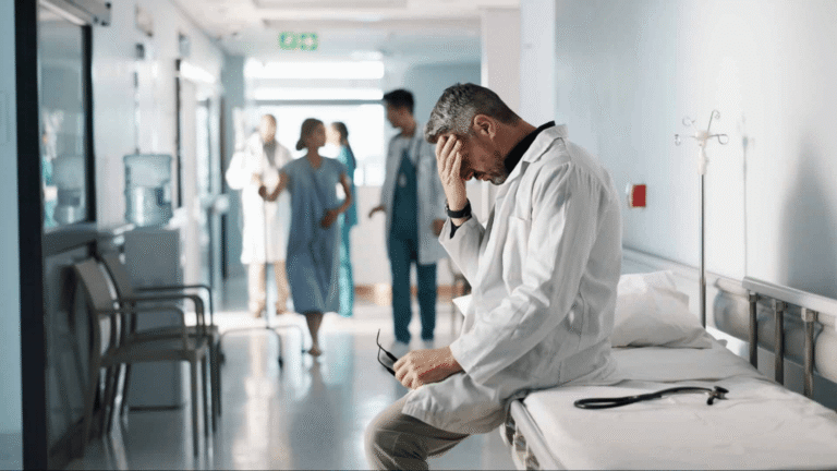 Depression,,grief,or,fail,with,a,mature,doctor,in,a Doctor Fatigue