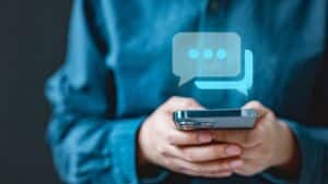 Message,,chat,,messaging,,texting,,online,,a,person,using,smartphone,to; Shift Changes; Notify Employees; Shift Change Notification