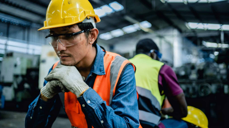 Engineer,or,factory,worker,feeling,tired,from,hard,work,in, Backfilling A Position