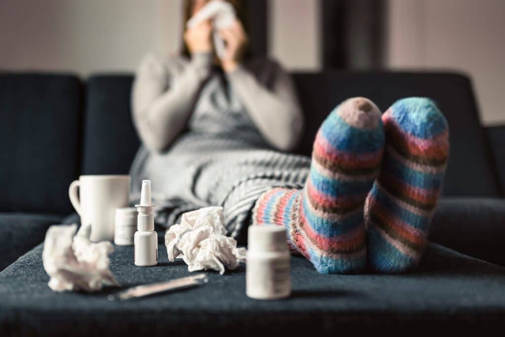 Call Out Sick Adult on Couch