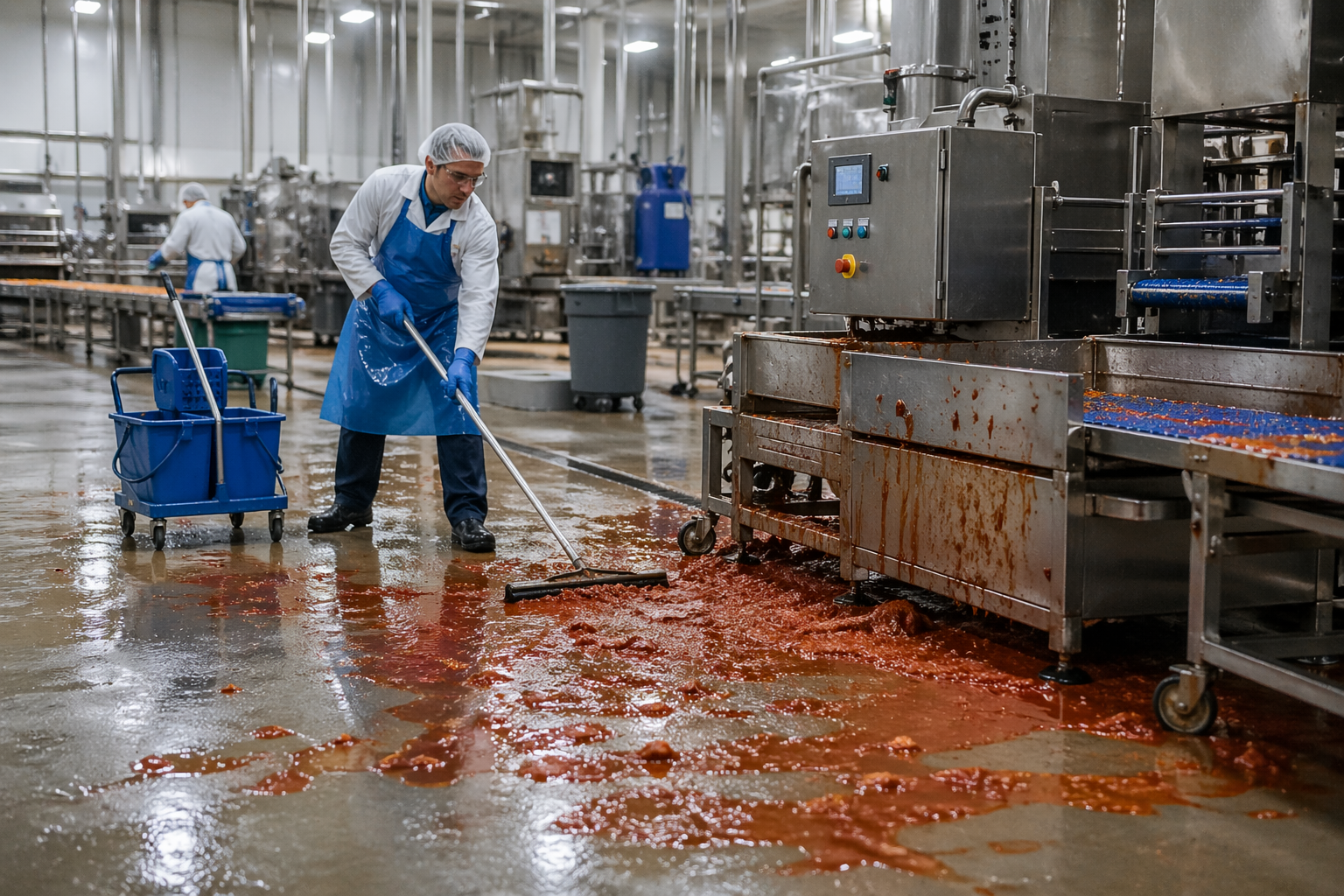 Factory Floor Spill And Operational Chaos Due To Poor Employee Rosters