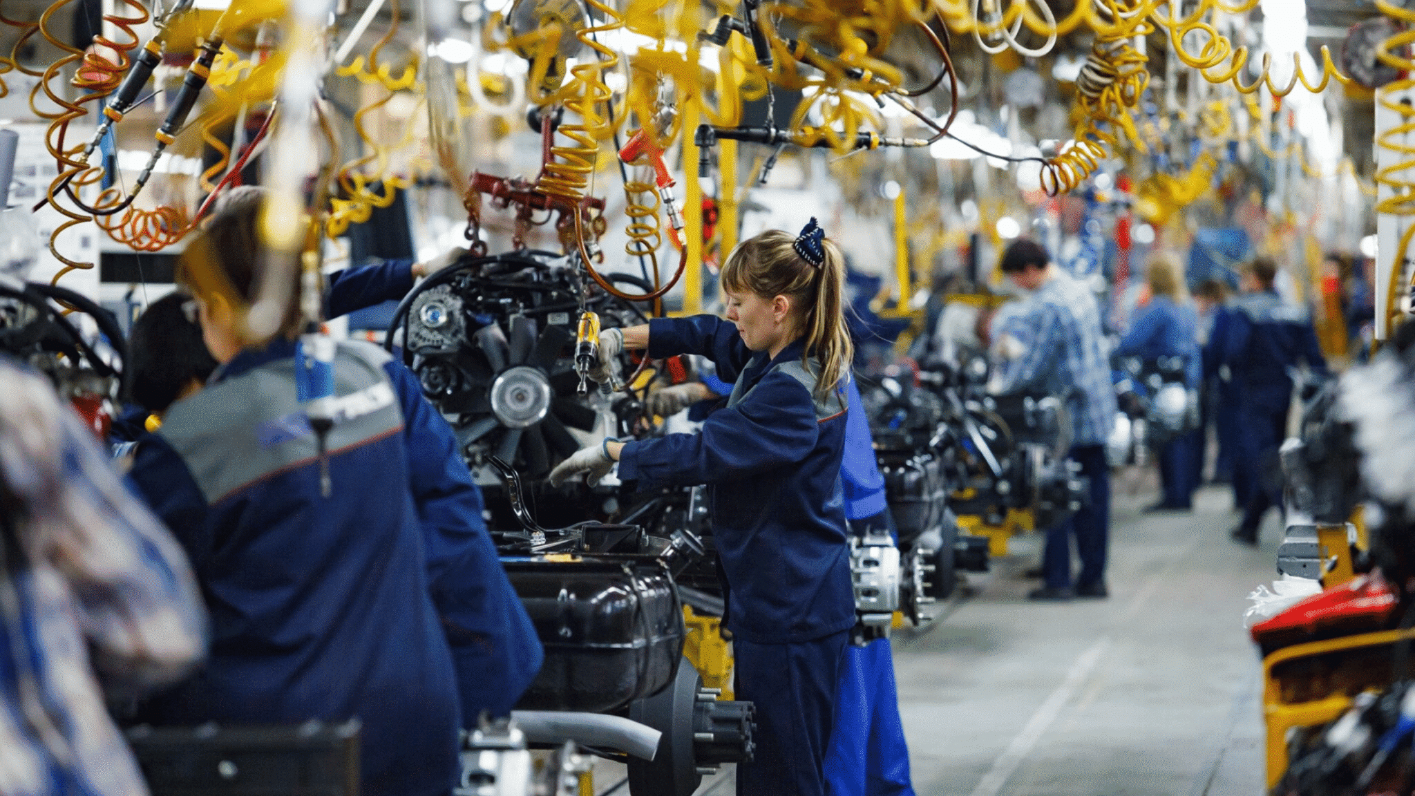 Car Assembly Line Before Automation And Automotive Layoffs