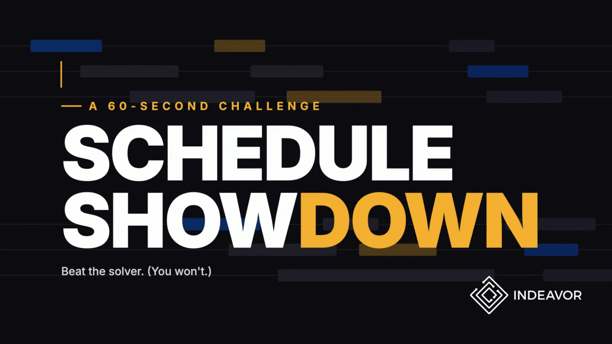 60 Second Challenge Schedule Solver. Beat The Solver. You Won't.