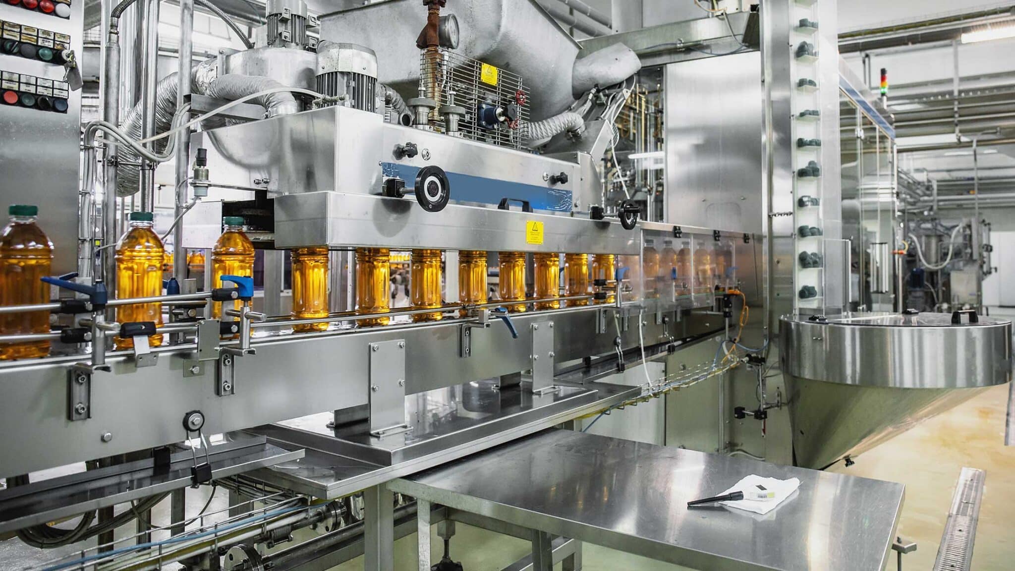 A stock photo of an empty station in a warehouse or manufacturing setting.