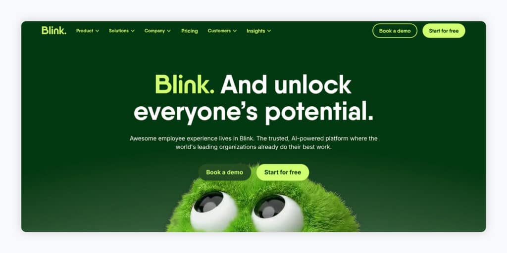 A screenshot of Blink’s homepage.