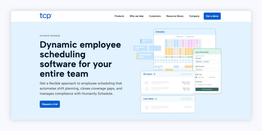 A screenshot of Humanity (TCP)’s homepage.