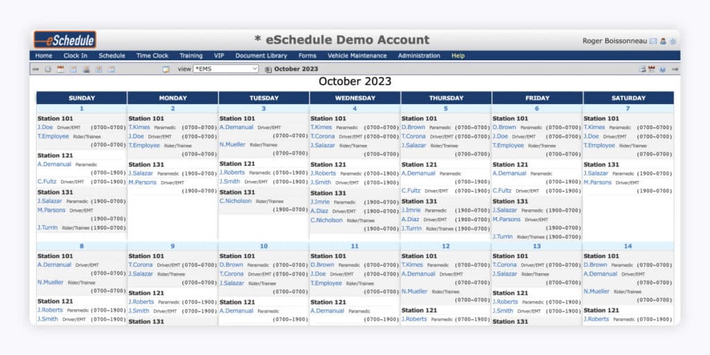A screenshot of the Eschedule interface.