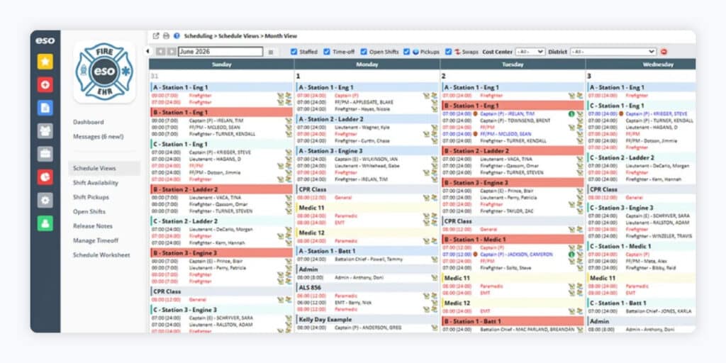 A screenshot of the ESO interface.