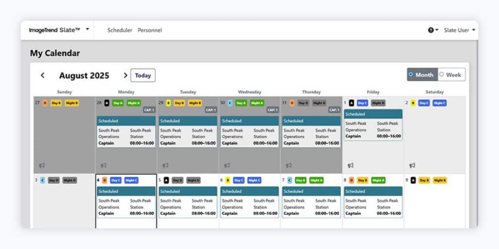 A screenshot of the ImageTrend Slate interface.