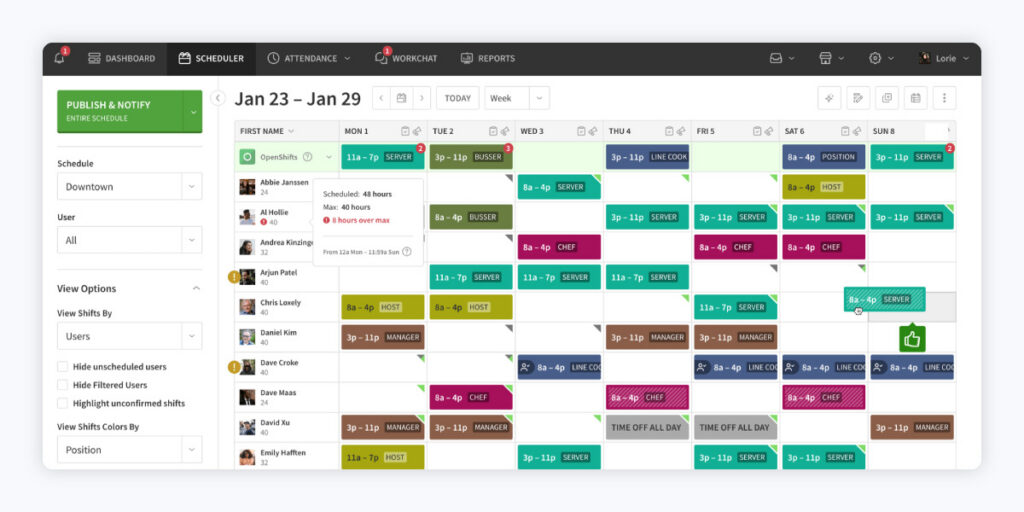 A screenshot of the When I Work interface.
